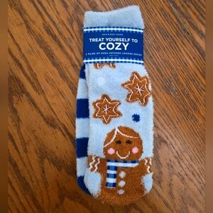 🛍BOGO 50%🧦NWT‼️ BBW Pair of Gingham Gingerbread Shae Butter Infused Cozy Socks